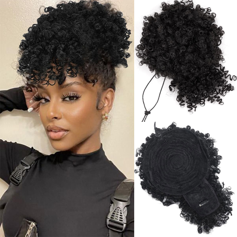 Drawstring Afro Curly Puff Ponytail - Afro Puff Curly Ponytail Extension para