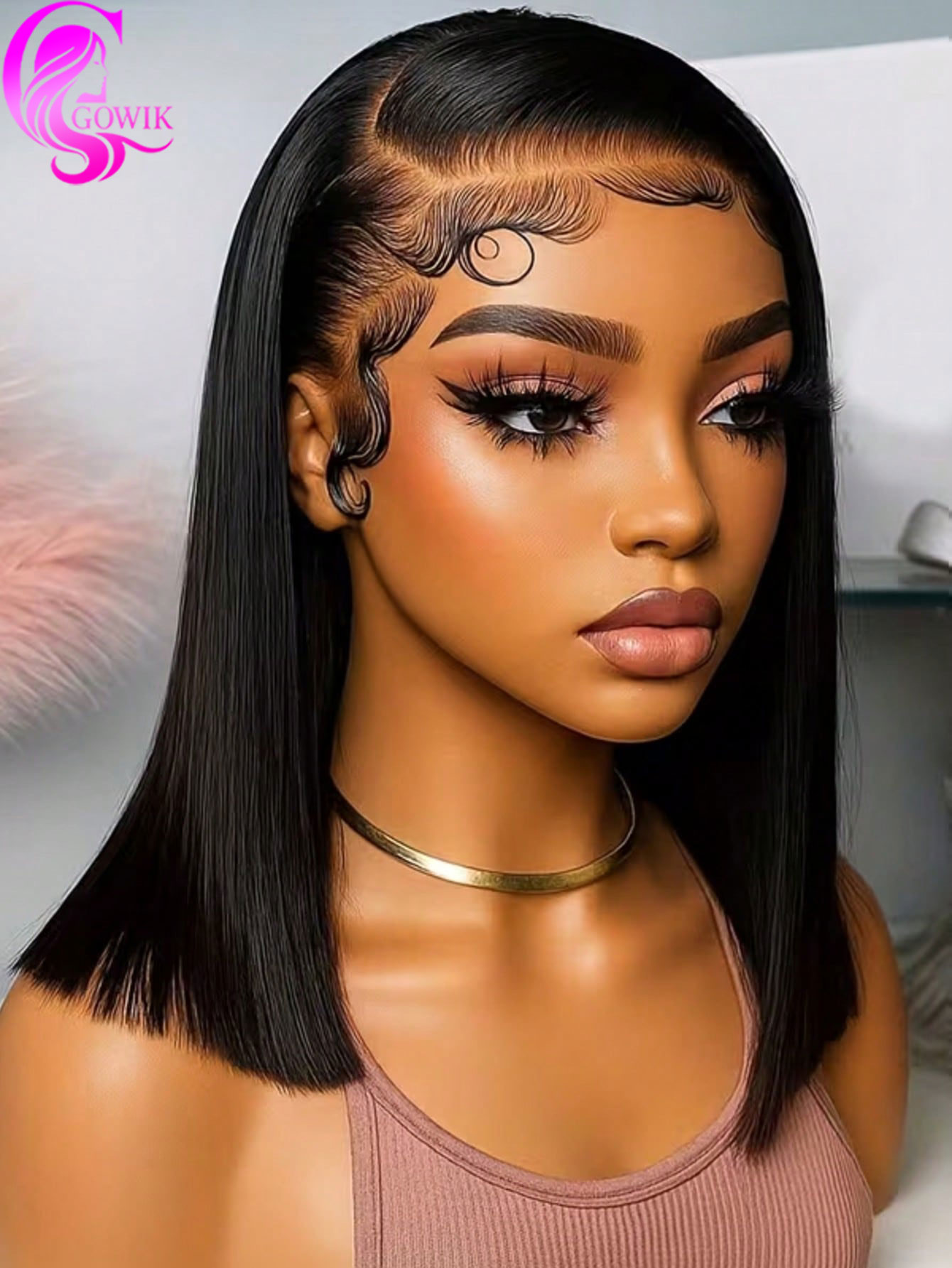 Pre Parted 13X4 Lace Front Bob Wig - Perucas Gowik de Cabelo Humano Liso