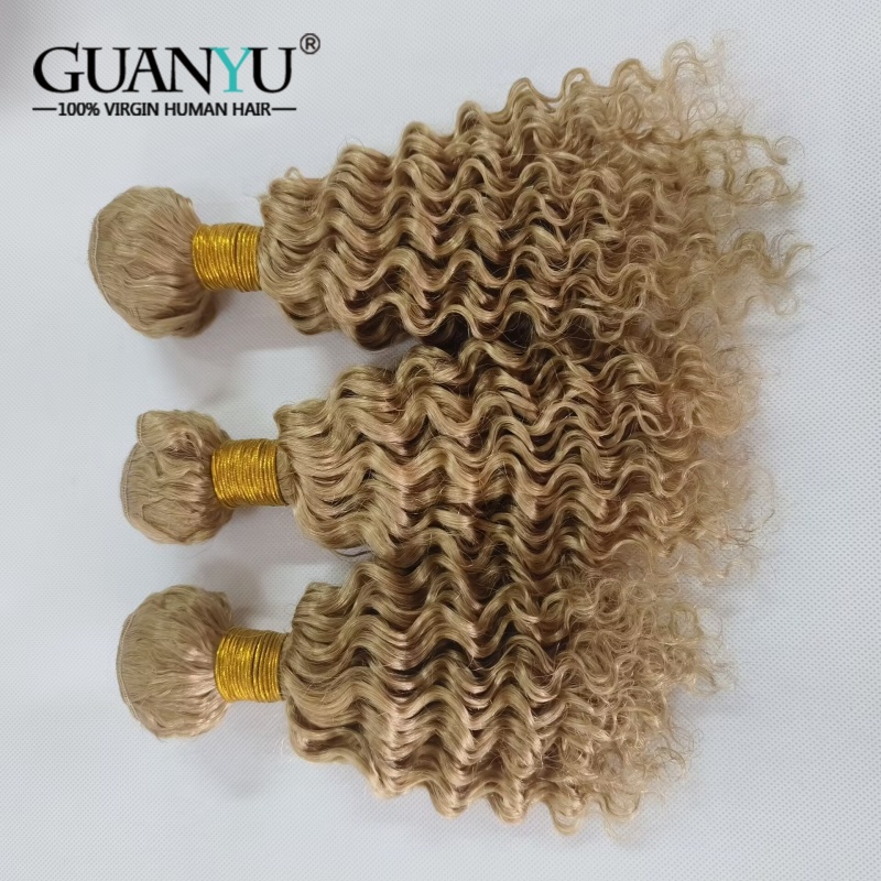 Deep Wave 3 Bundles With Closure - # 27 mel loira onda profunda