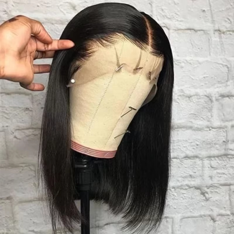 Pre Parted 13X4 Lace Front Bob Wig - Peruca Curta Lisa de Cabelo Humano