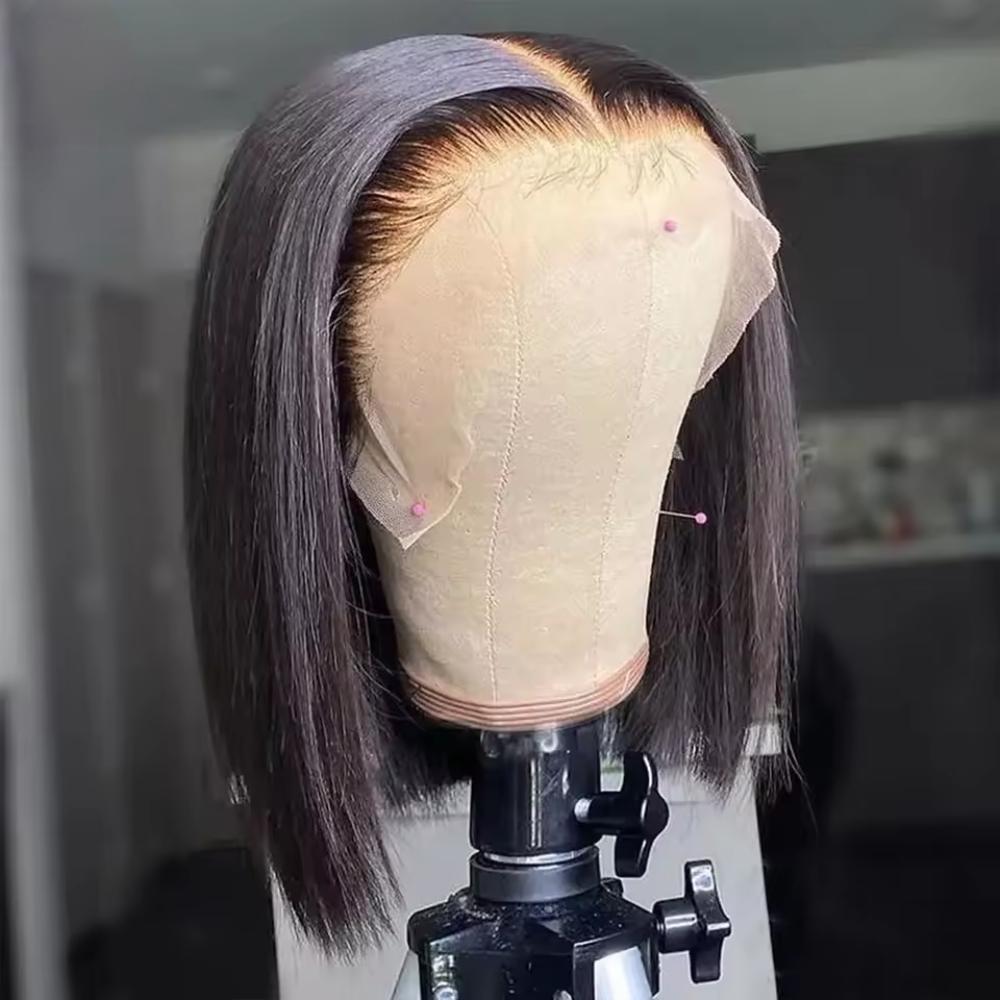 Glueless Wear And Go Human Hair Wig - Perucas Bob Curtas Lisas de 8-14