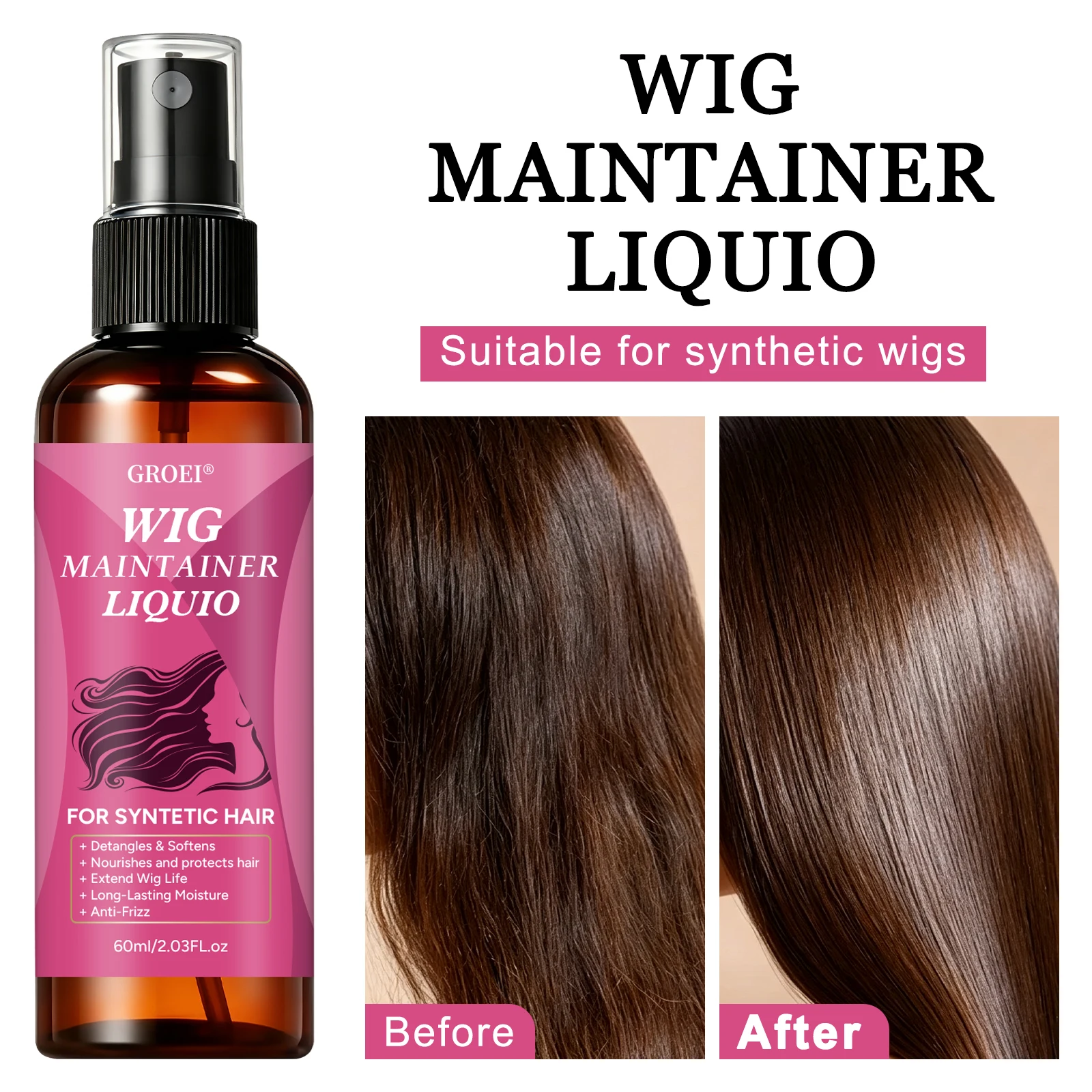 Synthetic Wigs - Spray Antifrizz para Manutenção de Perucas