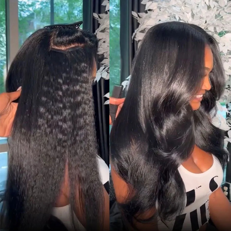Invisible Tape In Extensions Real Hair - Kinky fita reta em extensões de