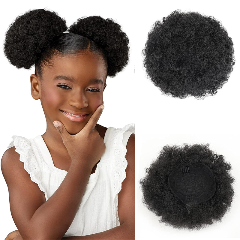 Drawstring Afro Curly Puff Ponytail - Sintético Afro Puff Drawstring Ponytail para