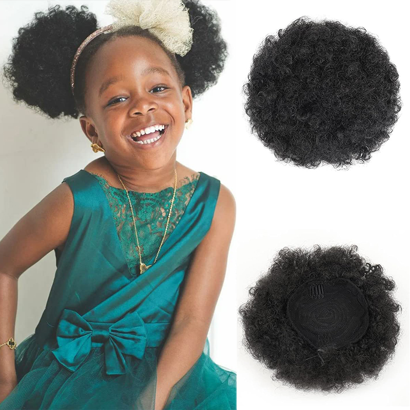 Drawstring Afro Curly Puff Ponytail - 6 Polegada afro puff cordão rabo