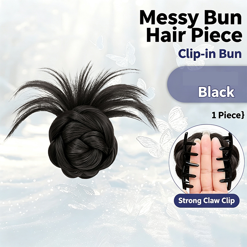 Claw Clip Messy Bun Hair Piece - Coque de Cabelo Sintético Leve e