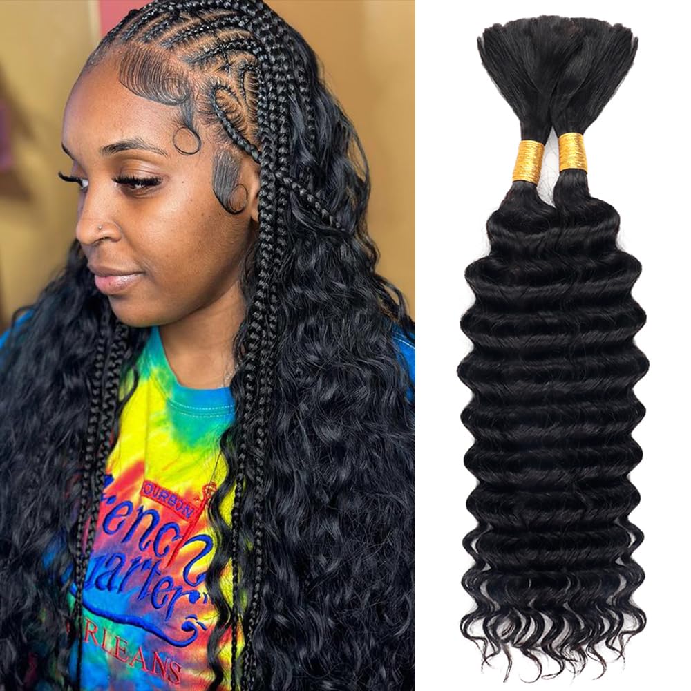Water Wave Bulk Human Hair For Braiding - Cabelo Humano Virgem Ondulado Profundo Sem