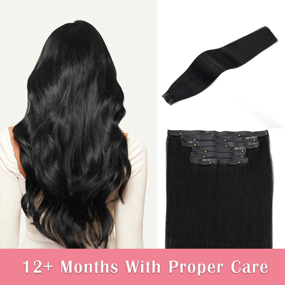 Seamless Clip In Hair Extensions Human Hair - Extensões de cabelo com clipe invisível,