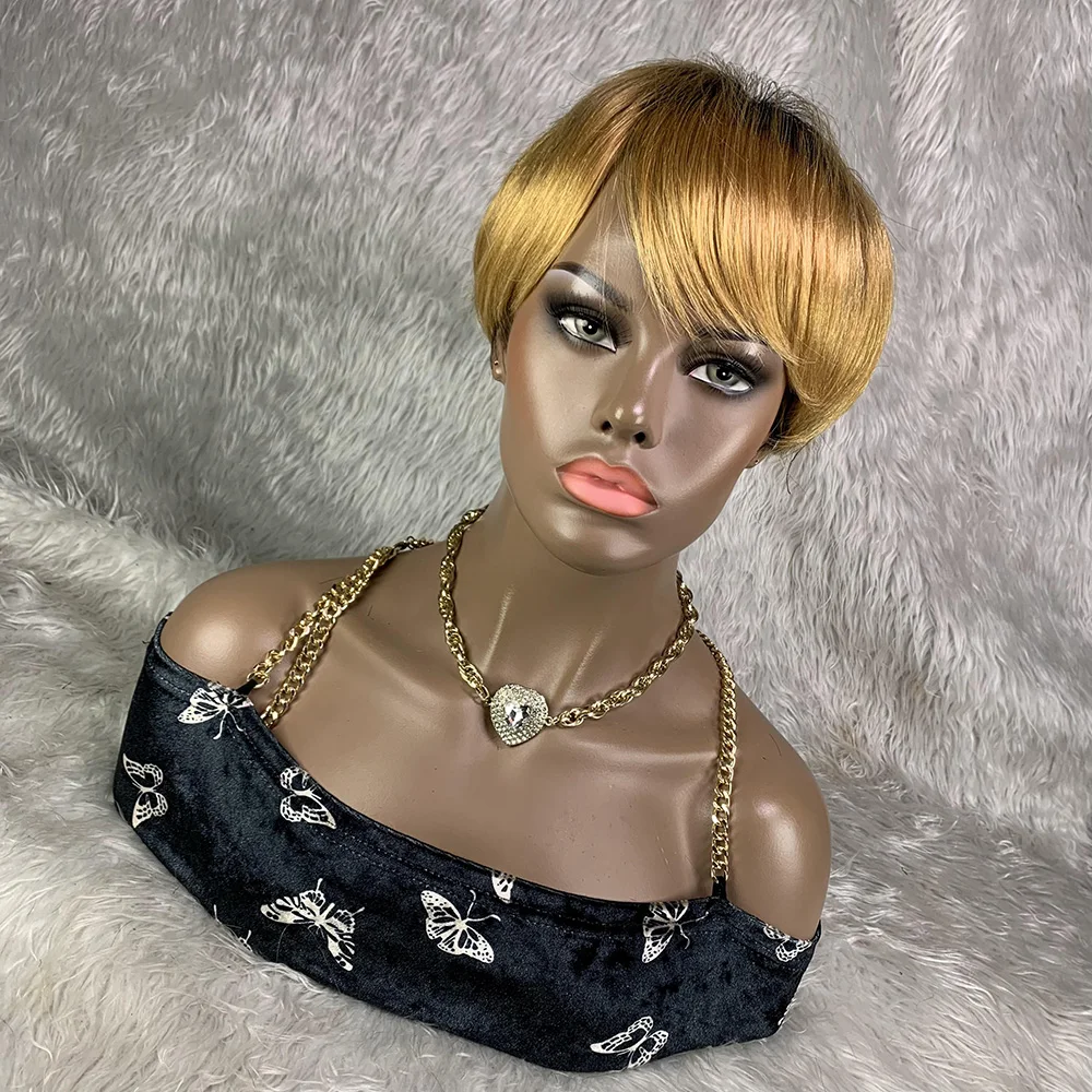 Short Pixie Cut Wig Human Hair Cheap - 8 Polegada curto remy peruca de