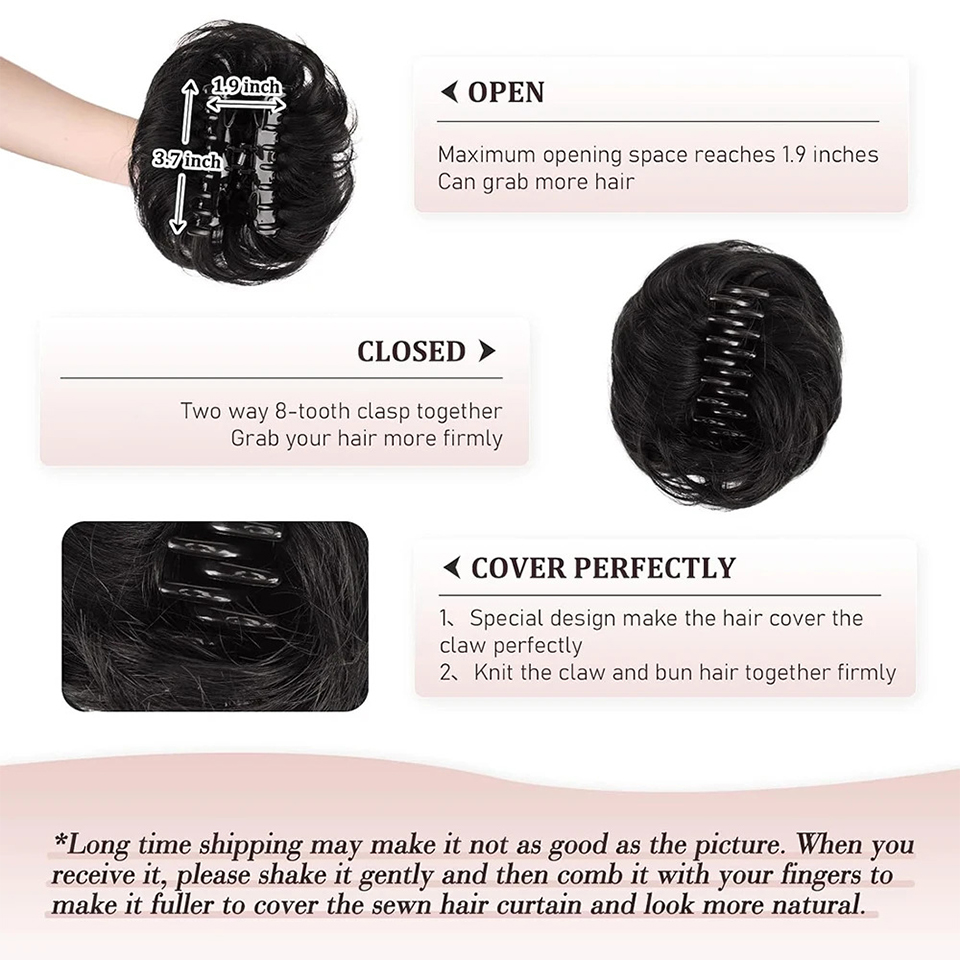 EAST Synthetic Chignon Messy B - Claw Clip Messy Bun Hair Piece avaliação e preço