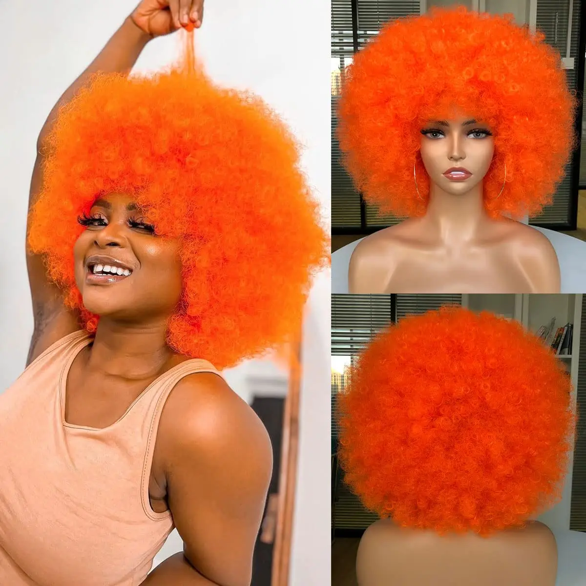 Peruca afro sintética para mul - Synthetic Braided Wigs For Black Women avaliação e preço