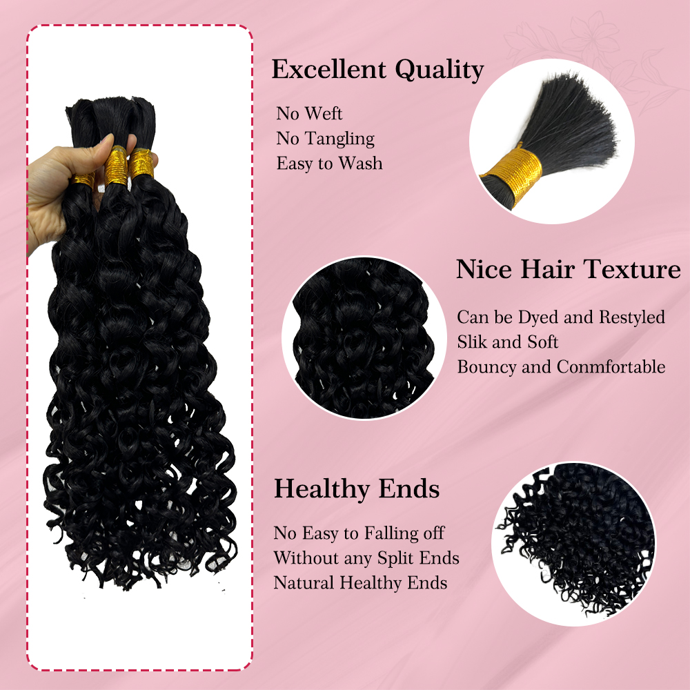 Cabelo Humano Ali Queen Hair W - Water Wave Bulk Human Hair For Braiding avaliação e preço