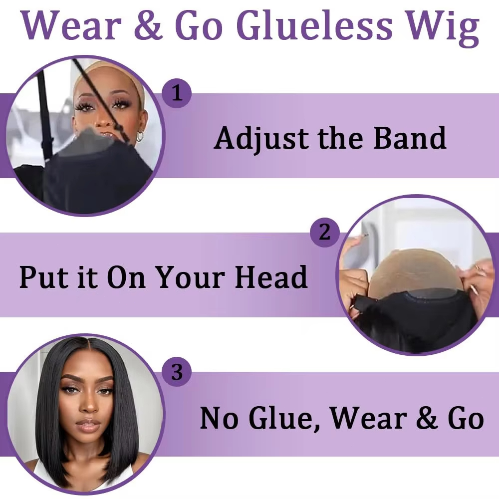 Perucas sem cola cabelo humano - Glueless Wear And Go Human Hair Wig avaliação e preço