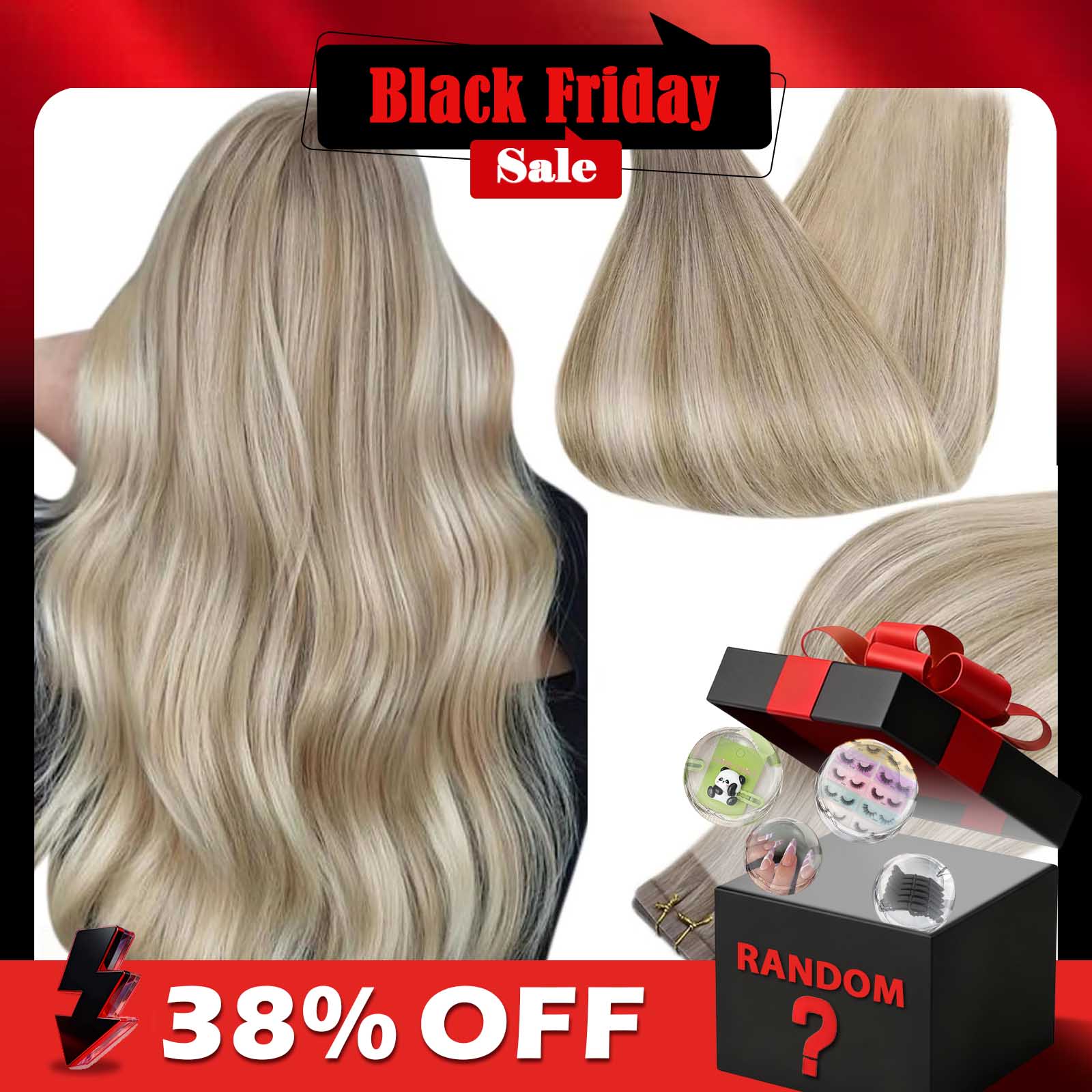Fita de brilho completo em ext - Invisible Tape In Extensions Real Hair avaliação e preço