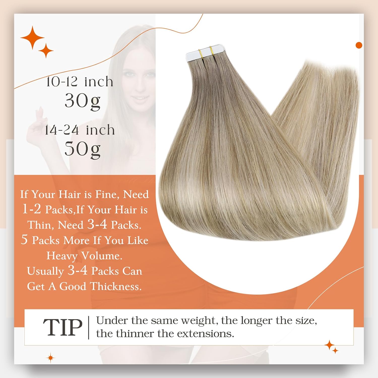Fita de brilho completo em ext - Invisible Tape In Extensions Real Hair avaliação e preço