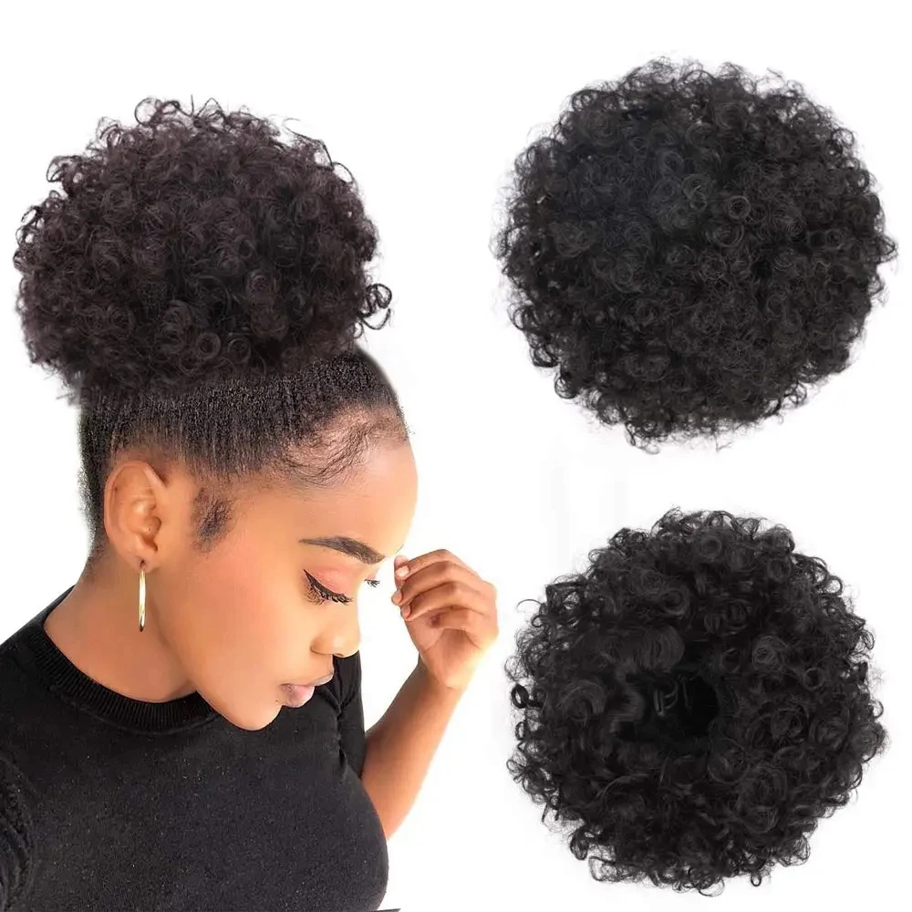 Afro Puff Drawstring Ponytail  - Drawstring Afro Curly Puff Ponytail avaliação e preço