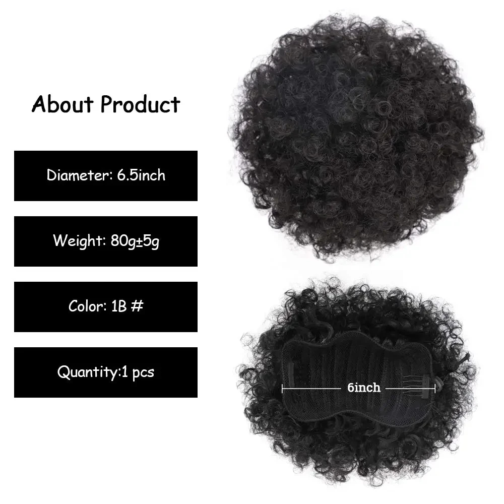 Afro Puff Drawstring Ponytail  - Drawstring Afro Curly Puff Ponytail avaliação e preço