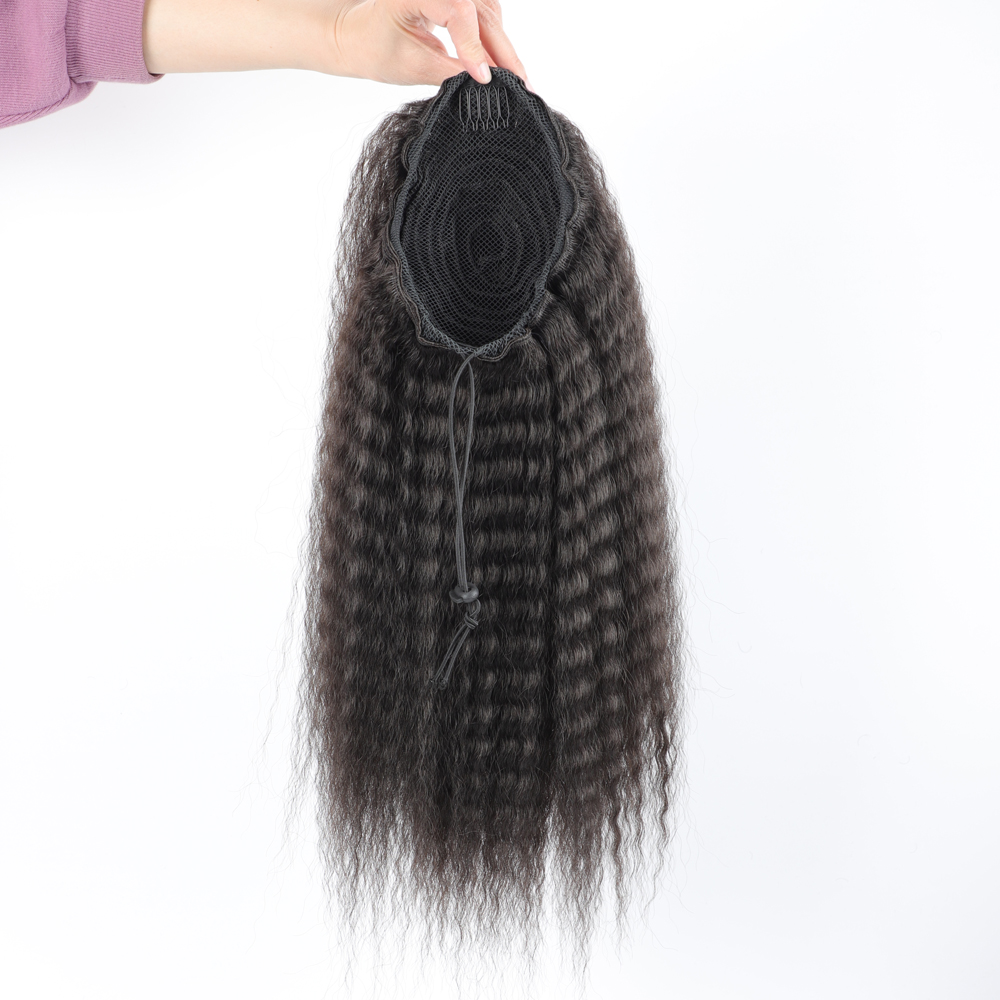 Falso cordão sintético rabo de - Drawstring Afro Curly Puff Ponytail avaliação e preço
