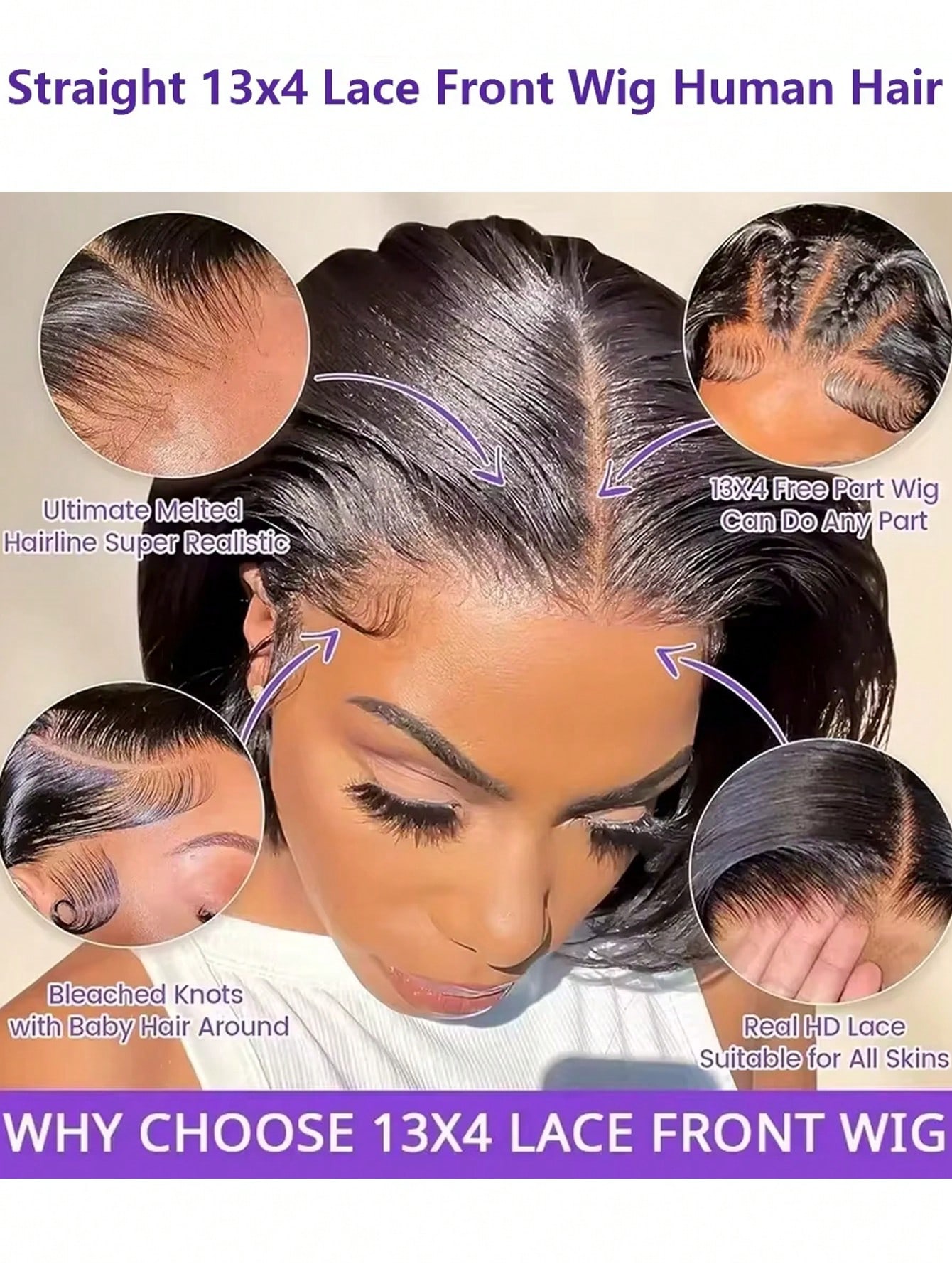 Perucas Gowik de Cabelo Humano - Pre Parted 13X4 Lace Front Bob Wig avaliação e preço