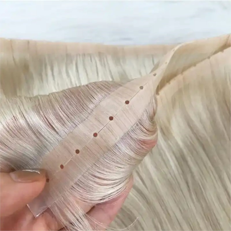 Trama de cabelo invisível pu c - Invisible Tape In Extensions Real Hair avaliação e preço