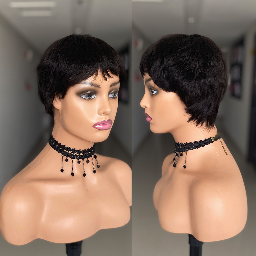 Perucas de cabelo humano curto - Short Pixie Cut Wig Human Hair Cheap avaliação e preço