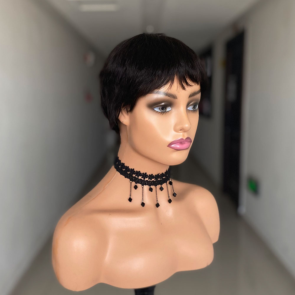 Perucas de cabelo humano curto - Short Pixie Cut Wig Human Hair Cheap avaliação e preço