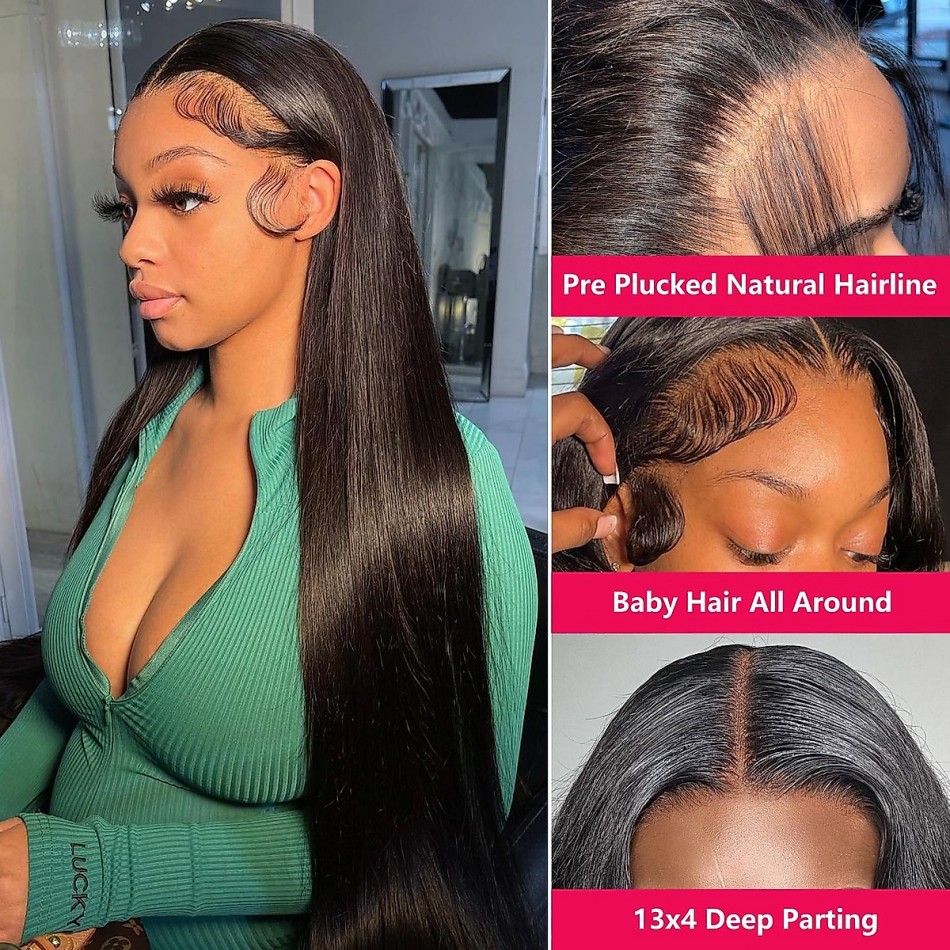 Peruca de Cabelo Humano Liso S - Hd Lace Frontal Wig Human Hair Pre Plucked avaliação e preço
