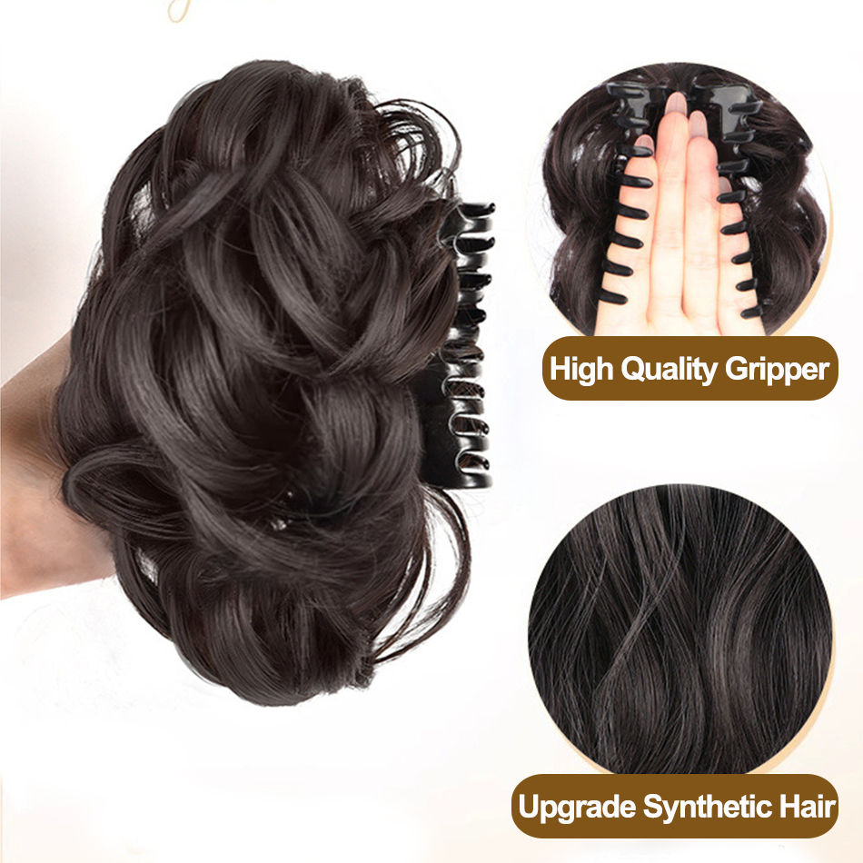 Coque bagunçado sintético, peç - Claw Clip Messy Bun Hair Piece avaliação e preço