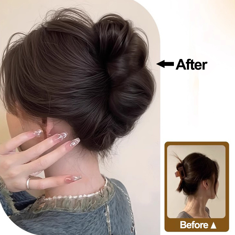 Coque bagunçado sintético, peç - Claw Clip Messy Bun Hair Piece avaliação e preço