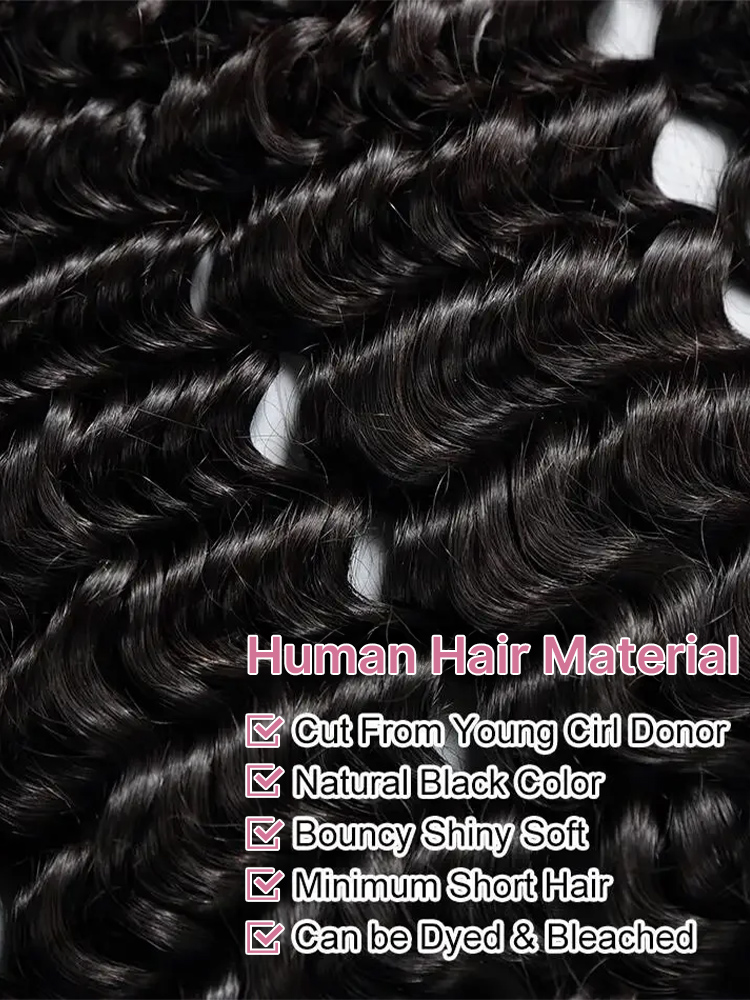 Perucas de Cabelo Humano com F - Water Wave Bulk Human Hair For Braiding avaliação e preço