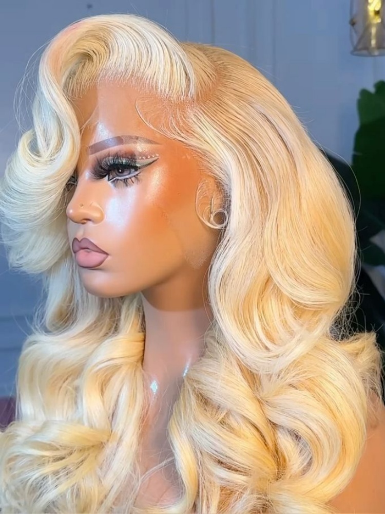 Mel loira 613 onda do corpo pe - 613 Blonde Body Wave Lace Front Wig avaliação e preço
