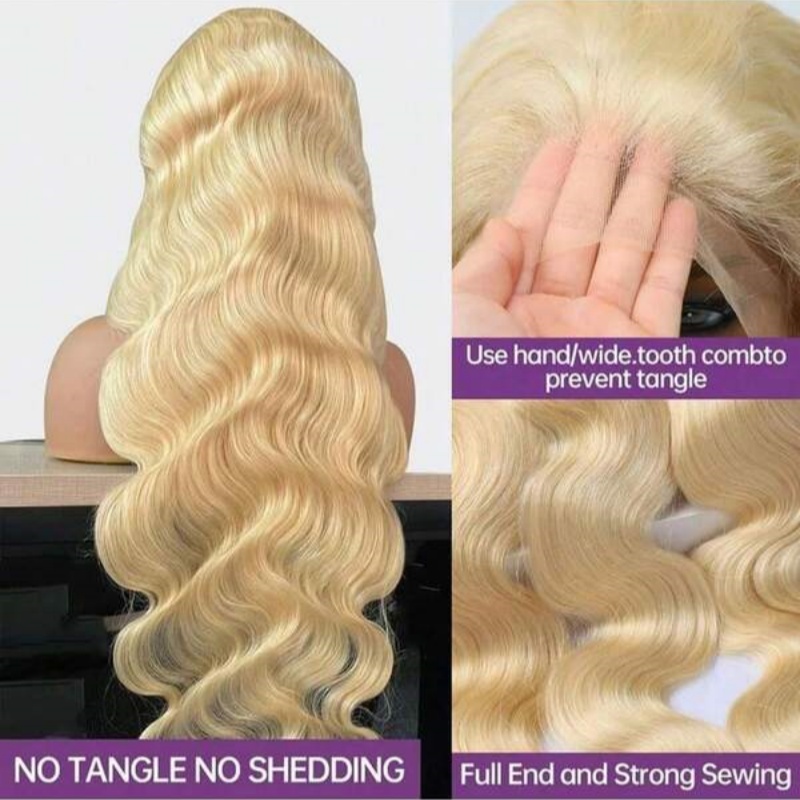 Mel loira 613 onda do corpo pe - 613 Blonde Body Wave Lace Front Wig avaliação e preço