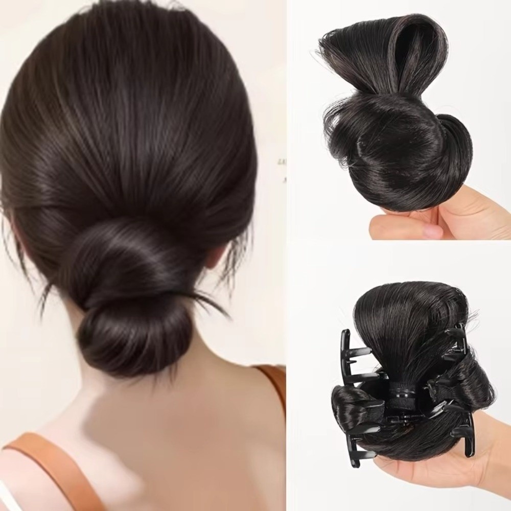 Peruca de coque de cabelo natu - Claw Clip Messy Bun Hair Piece avaliação e preço