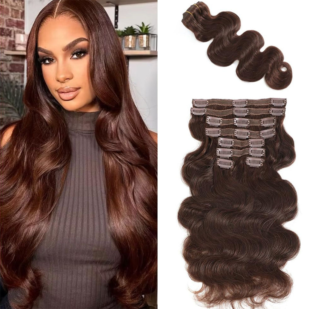 # 4 clipe de onda do corpo mar - Seamless Clip In Hair Extensions Human Hair avaliação e preço