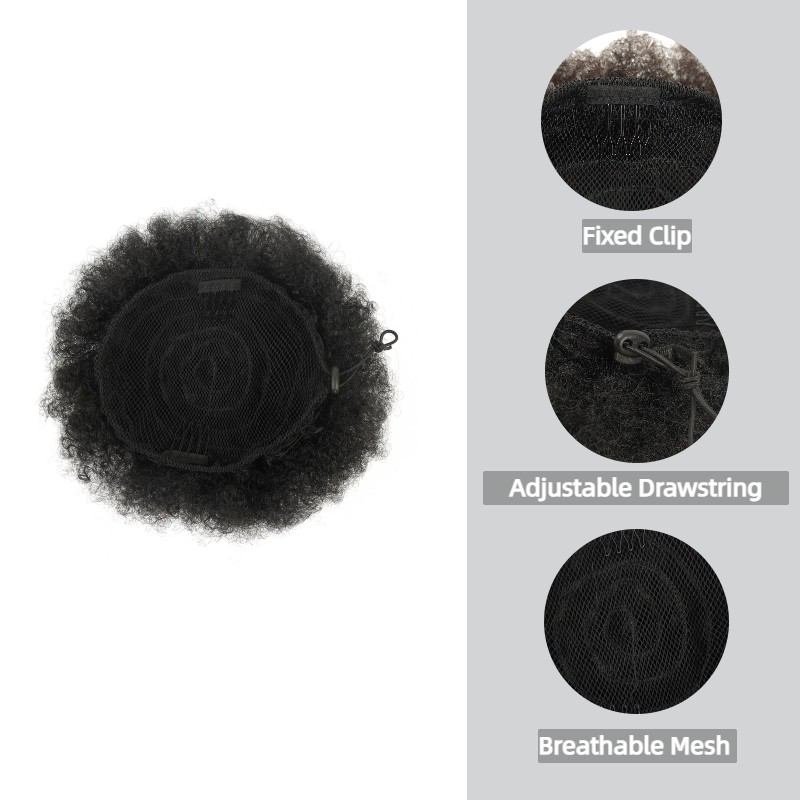 Extensão de Rabo de Cavalo Afr - Drawstring Afro Curly Puff Ponytail avaliação e preço