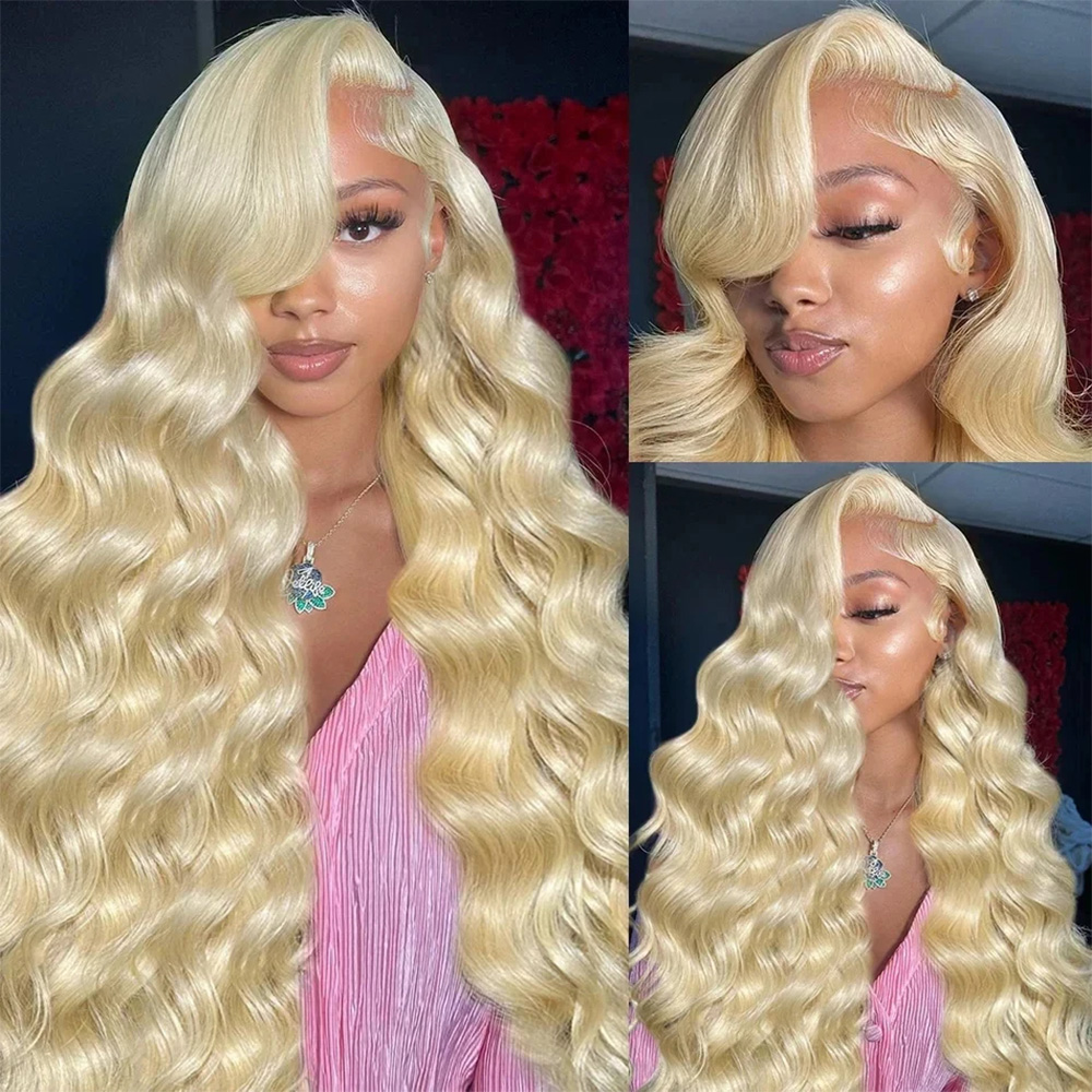 613 Peruca Frontal de Renda Tr - 613 Blonde Body Wave Lace Front Wig avaliação e preço