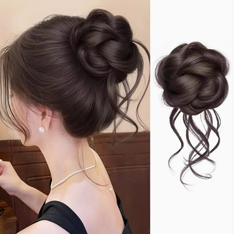 NOVO Coque de Cabelo Sintético - Claw Clip Messy Bun Hair Piece avaliação e preço