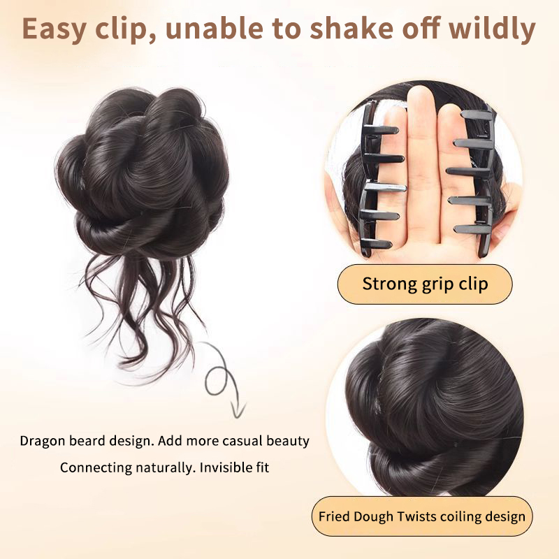 NOVO Coque de Cabelo Sintético - Claw Clip Messy Bun Hair Piece avaliação e preço