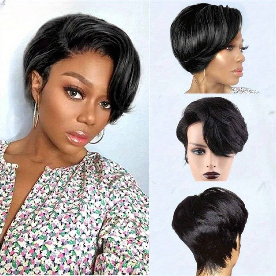 Peruca Curta Pixie Barata Atac - Short Pixie Cut Wig Human Hair Cheap avaliação e preço