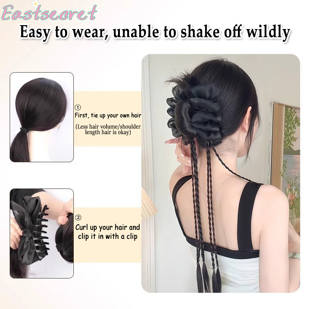 Presilha de cabelo com laço pr - Claw Clip Messy Bun Hair Piece avaliação e preço