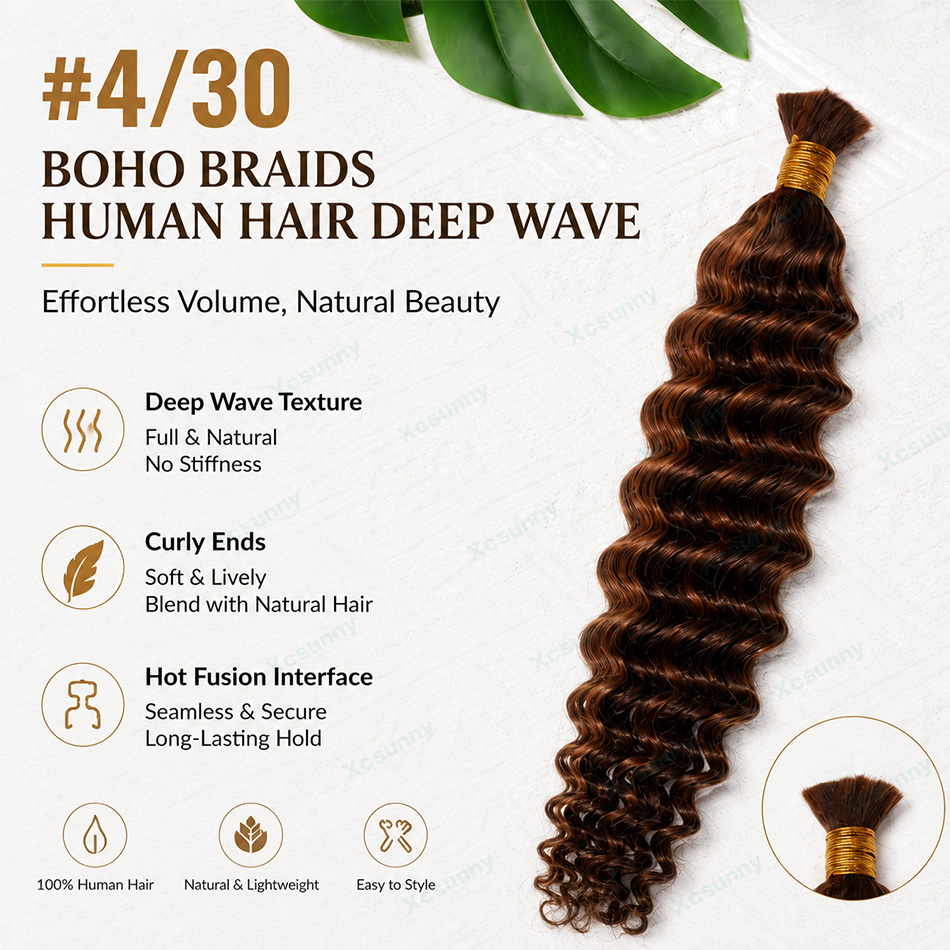 Cor # Extensões de Cabelo Huma - Water Wave Bulk Human Hair For Braiding avaliação e preço