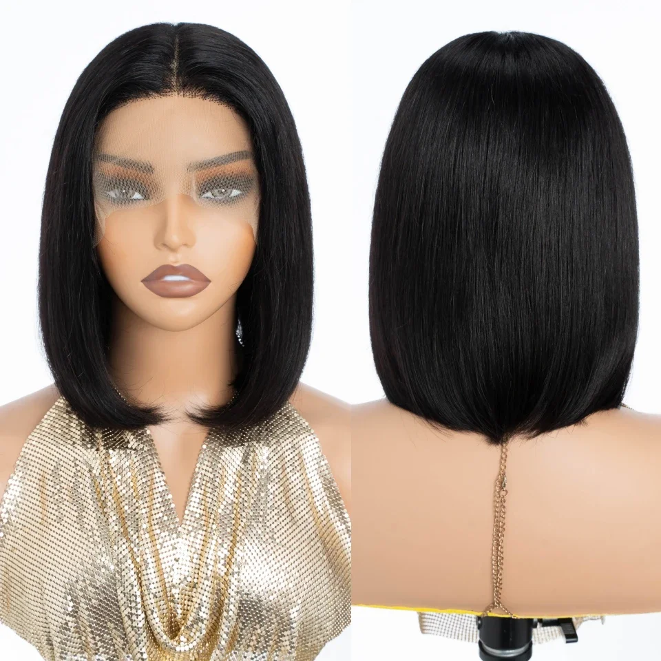 Reta curto bob perucas de cabe - Glueless Wear And Go Human Hair Wig avaliação e preço