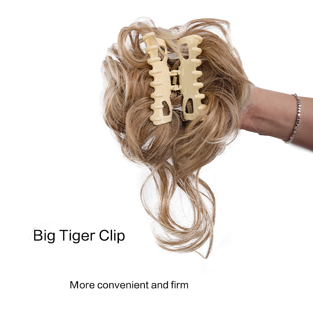 Extensões de cabelo sintéticas - Claw Clip Messy Bun Hair Piece avaliação e preço