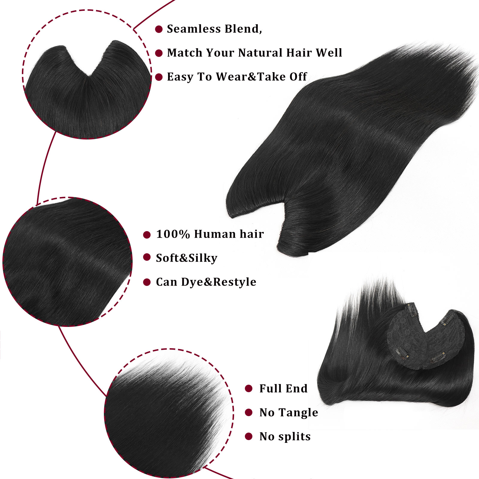 Extensões de Cabelo Humano com - Seamless Clip In Hair Extensions Human Hair avaliação e preço