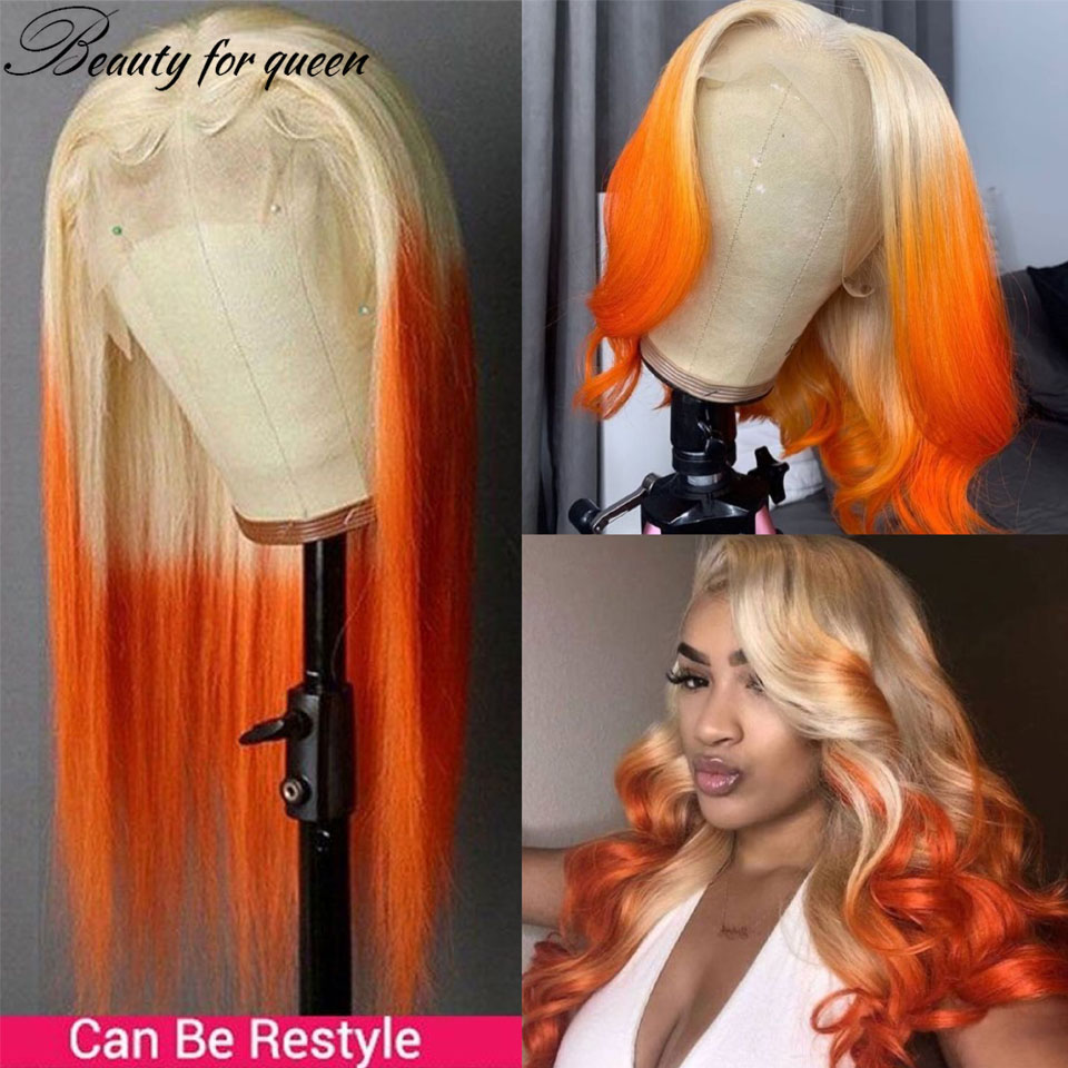 Gengibre 613 laranja onda do c - 613 Blonde Body Wave Lace Front Wig avaliação e preço