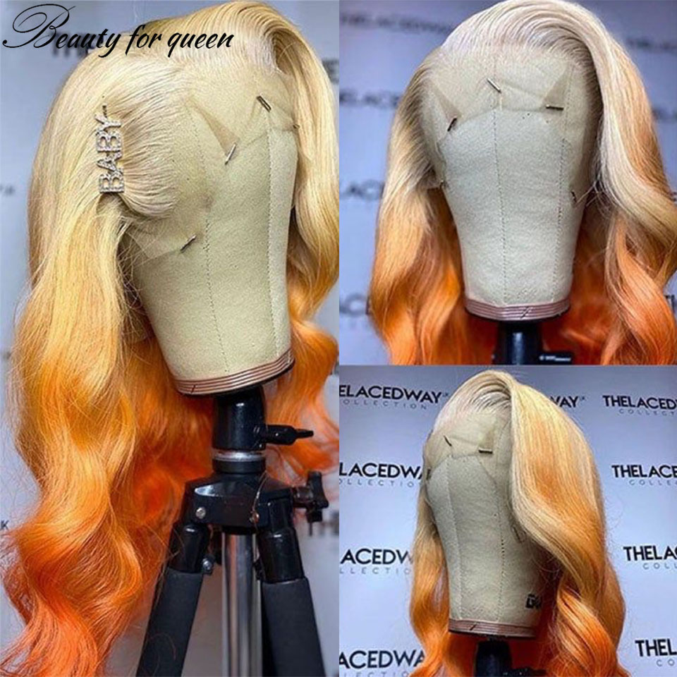 Gengibre 613 laranja onda do c - 613 Blonde Body Wave Lace Front Wig avaliação e preço
