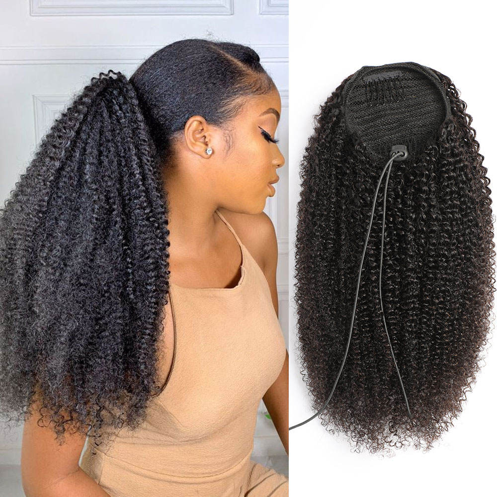 Rabo de Cavalo Afro Crespo Cac - Seamless Clip In Hair Extensions Human Hair avaliação e preço