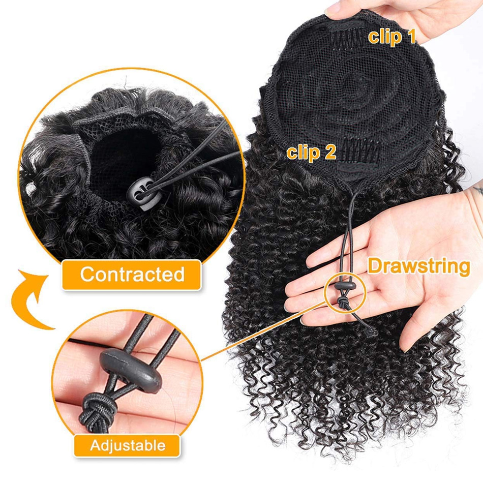 Rabo de Cavalo Afro Crespo Cac - Seamless Clip In Hair Extensions Human Hair avaliação e preço