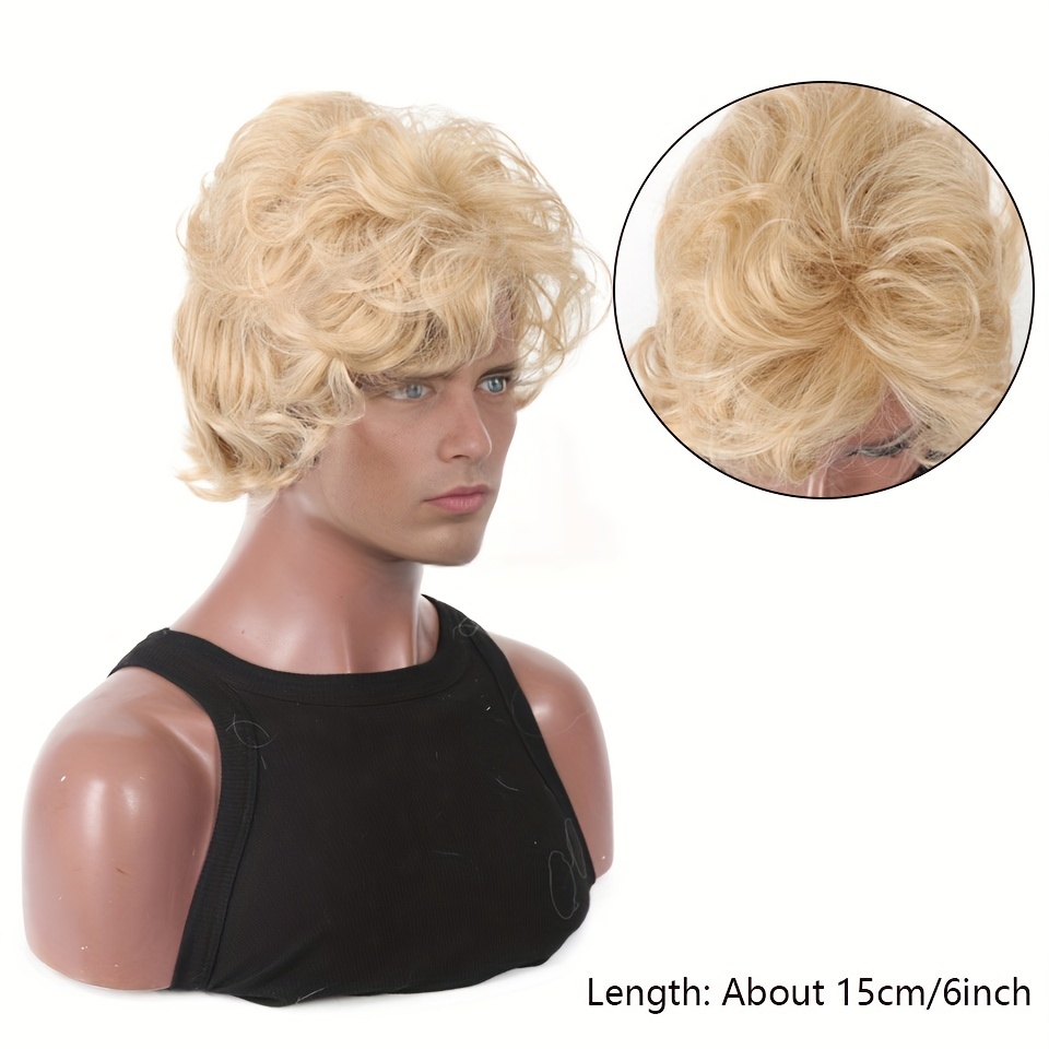 Peruca Loira Masculina Curta O - Synthetic Wigs avaliação e preço
