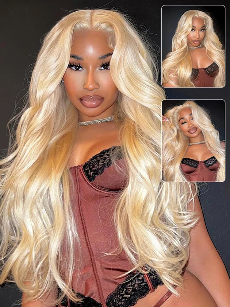 Perucas de Cabelo Humano Cor L - 613 Blonde Body Wave Lace Front Wig avaliação e preço